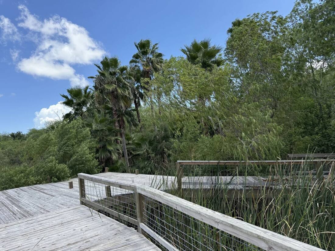 The boardwalk deck a short walk from the pod
